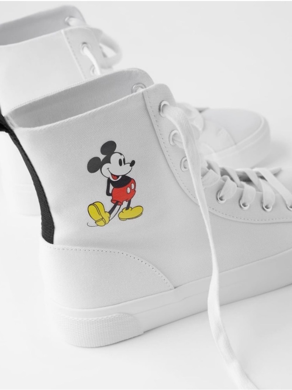 NIB Zara Disney Mickey Mouse White High-Top Sneakers Sold Out